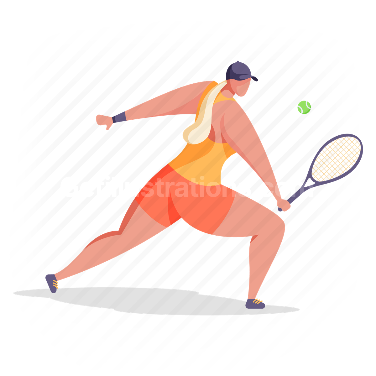 woman, tennis, sport, racket